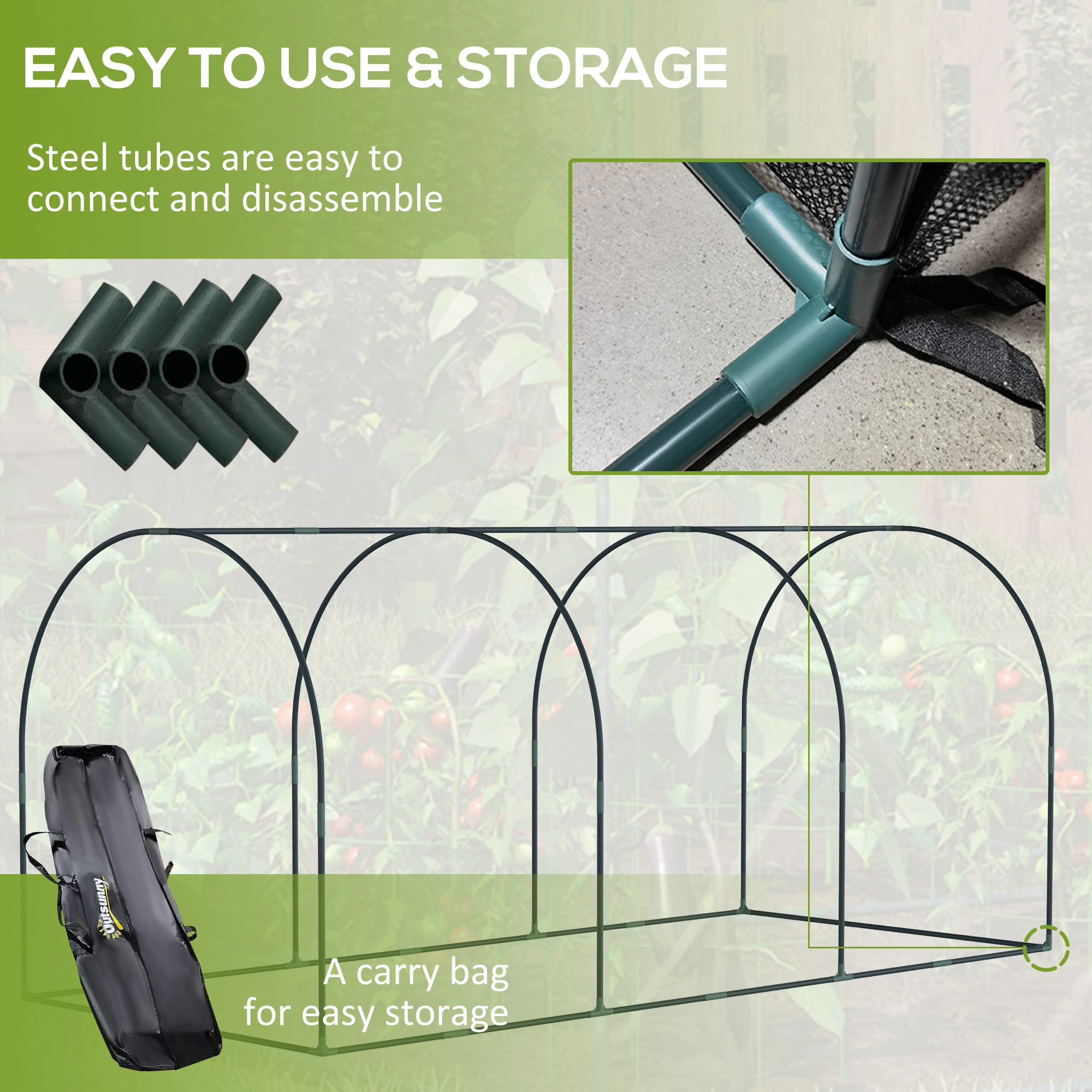 Crop Cage Garden Plant Protector Tent, Foldable Vegetable Cover for Outdoor Plants, Walk In Greenhouse Cage view 2