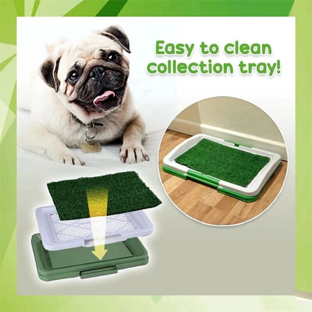 Pet Dog Toilet Mat Indoor Potty Training Grass Pad with Loo Tray - Large Puppy Restroom Mat view 5