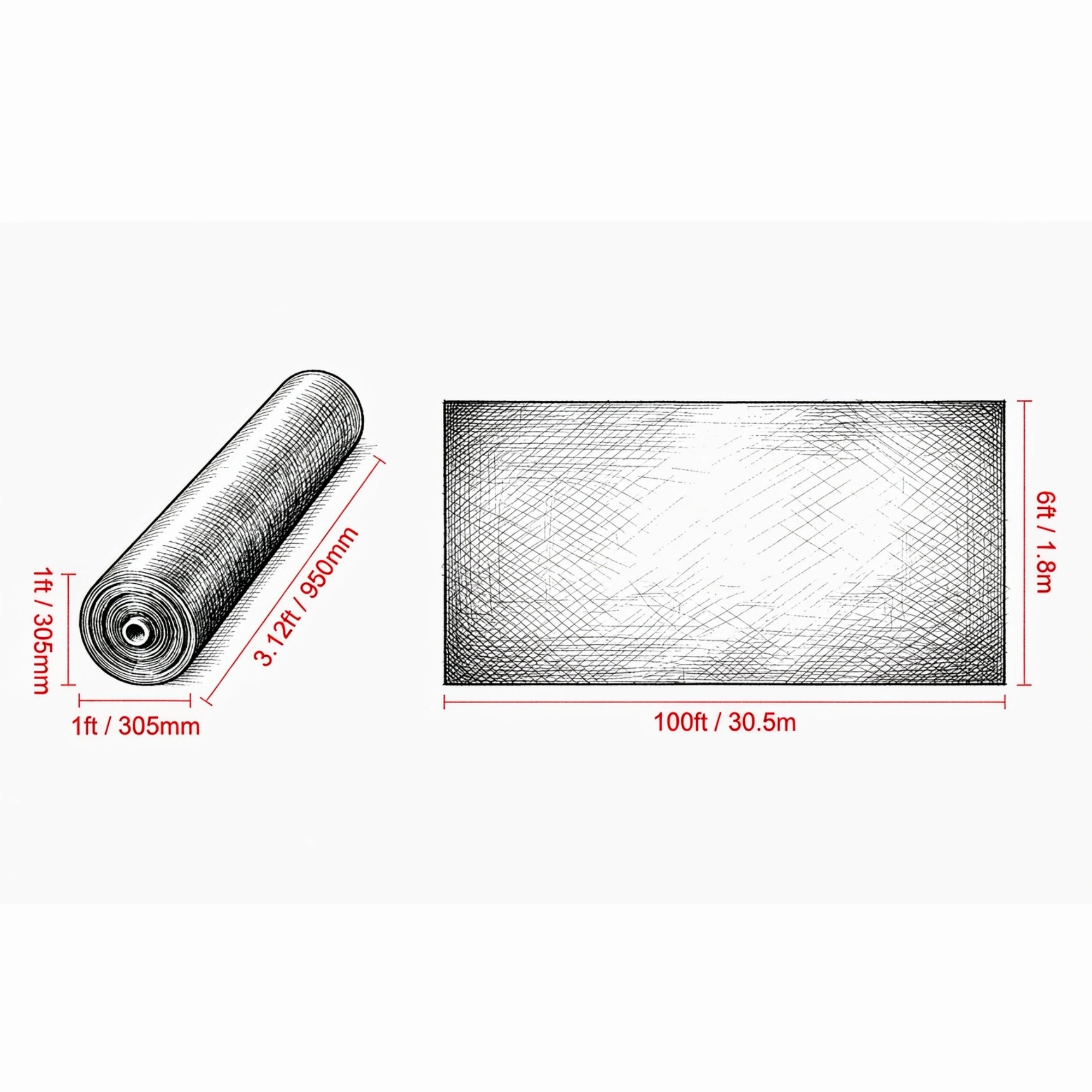 6x100FT Non-Woven Geotextile Fabric, Heavy Duty Driveway & French Drain Weed Barrier Ground Cover view 2