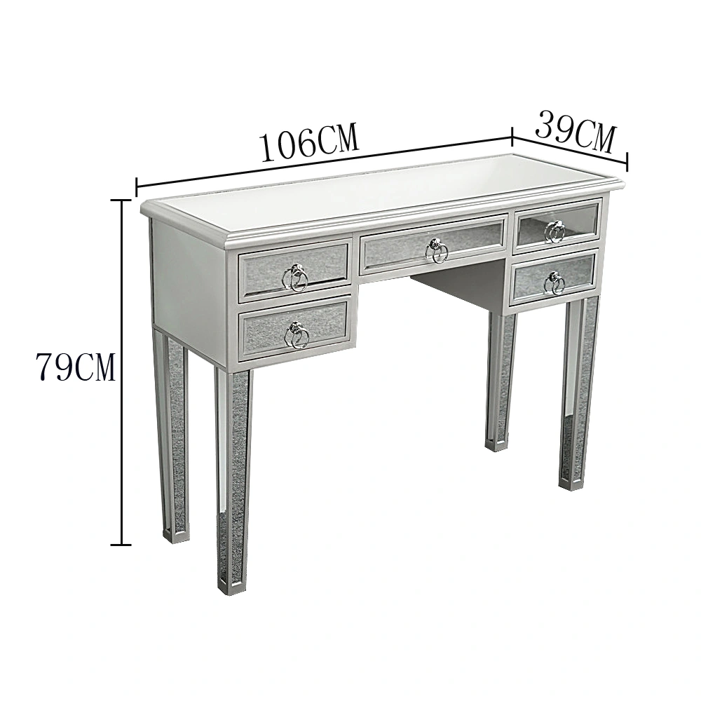 Illusions Collection Mirrored Entryway Console Table with Elegant Reflective Finish view 3