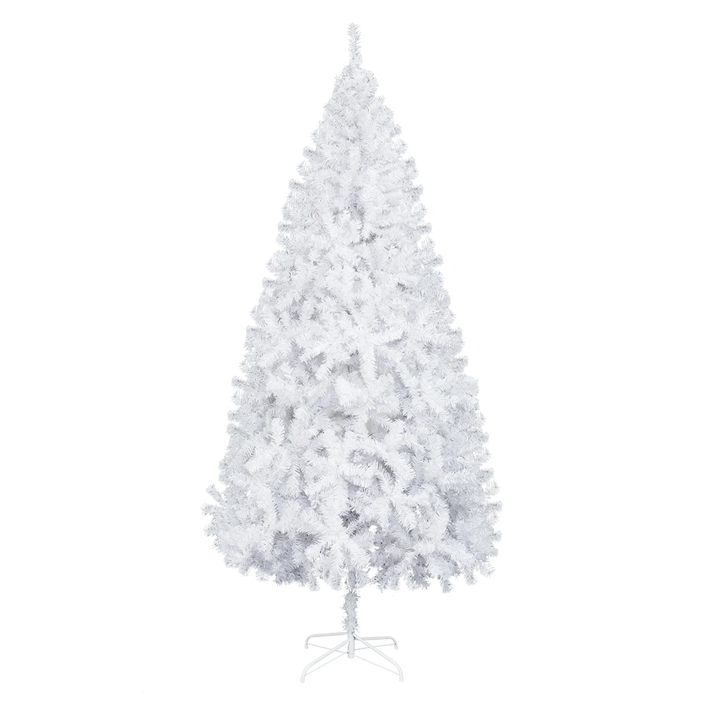 5FT Artificial Christmas Tree, Unlit Pine Tree w/350 Branch Tips, Sturdy Metal Stand, Holiday Home Office Decor, White