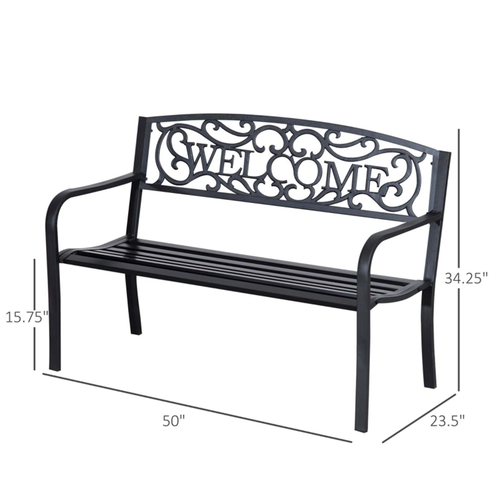 Stylish Outdoor Garden Bench - All-Weather Resistant Patio Chair - Perfect for Lawn, Deck, Backyard Relaxation view 3