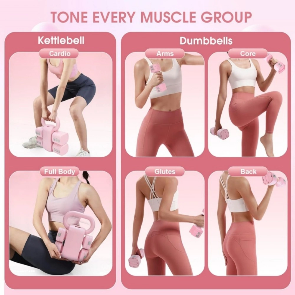 2 in 1 Adjustable Dumbbell & Kettlebell Set, Multifunctional Home Fitness Weights view 2