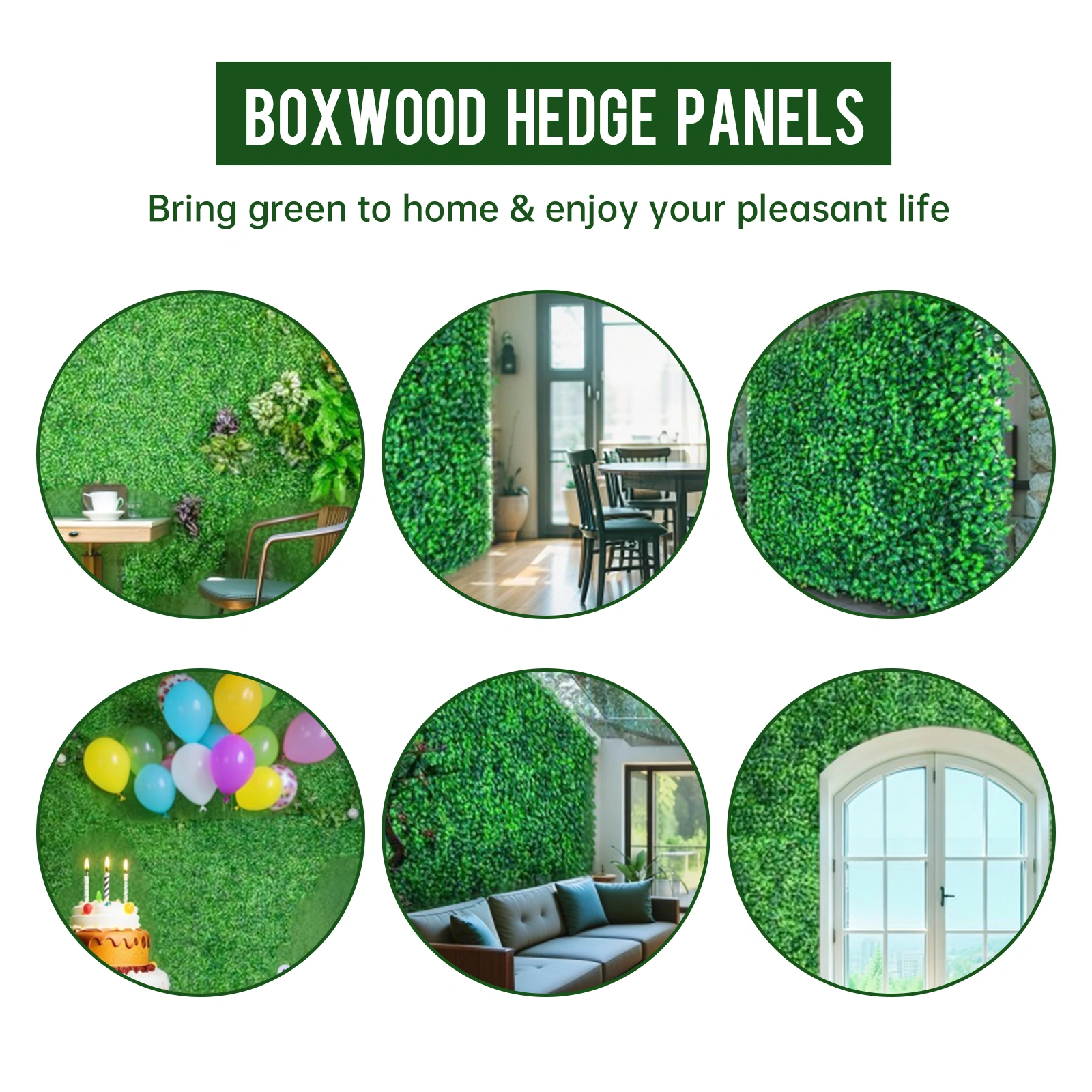 12Pcs Artificial Grass Wall Panels 24x16 Inch, Decorative Boxwood Grass Backdrop for Outdoor Garden Fence Privacy Screening view 2