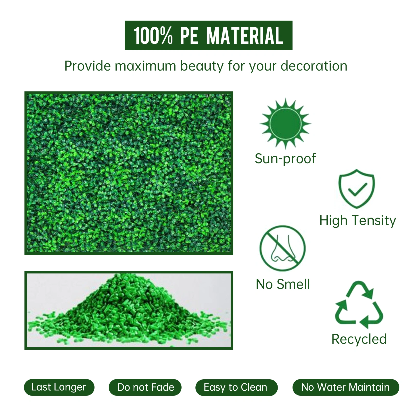 12Pcs Artificial Grass Wall Panels 24x16 Inch, Decorative Boxwood Grass Backdrop for Outdoor Garden Fence Privacy Screening view 5