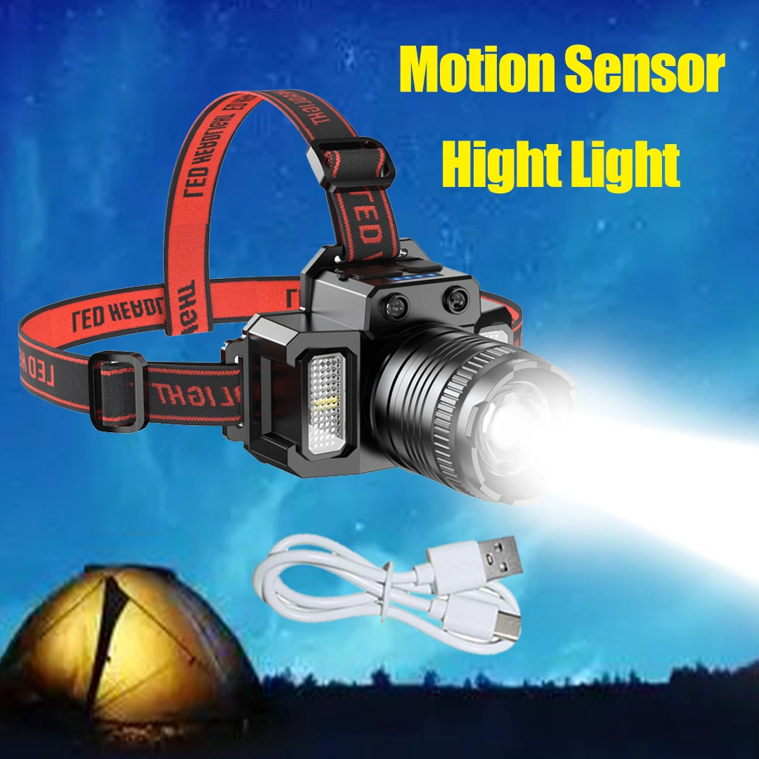 5-Modes LED Headlamp Motion Sensor Headlamp USB Rechargeable Canping Hiking Headlight view 8