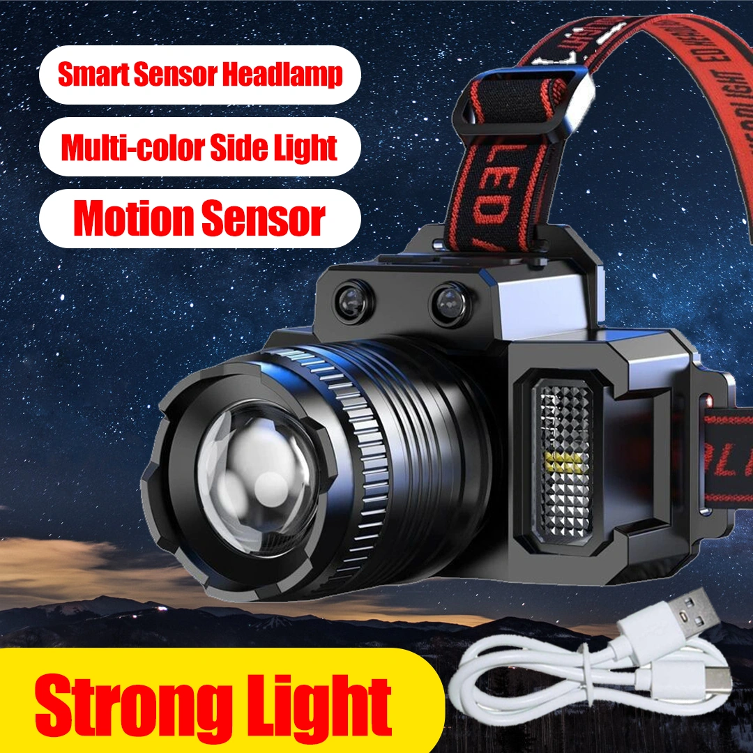 5-Modes LED Headlamp Motion Sensor Headlamp USB Rechargeable Canping Hiking Headlight view 9