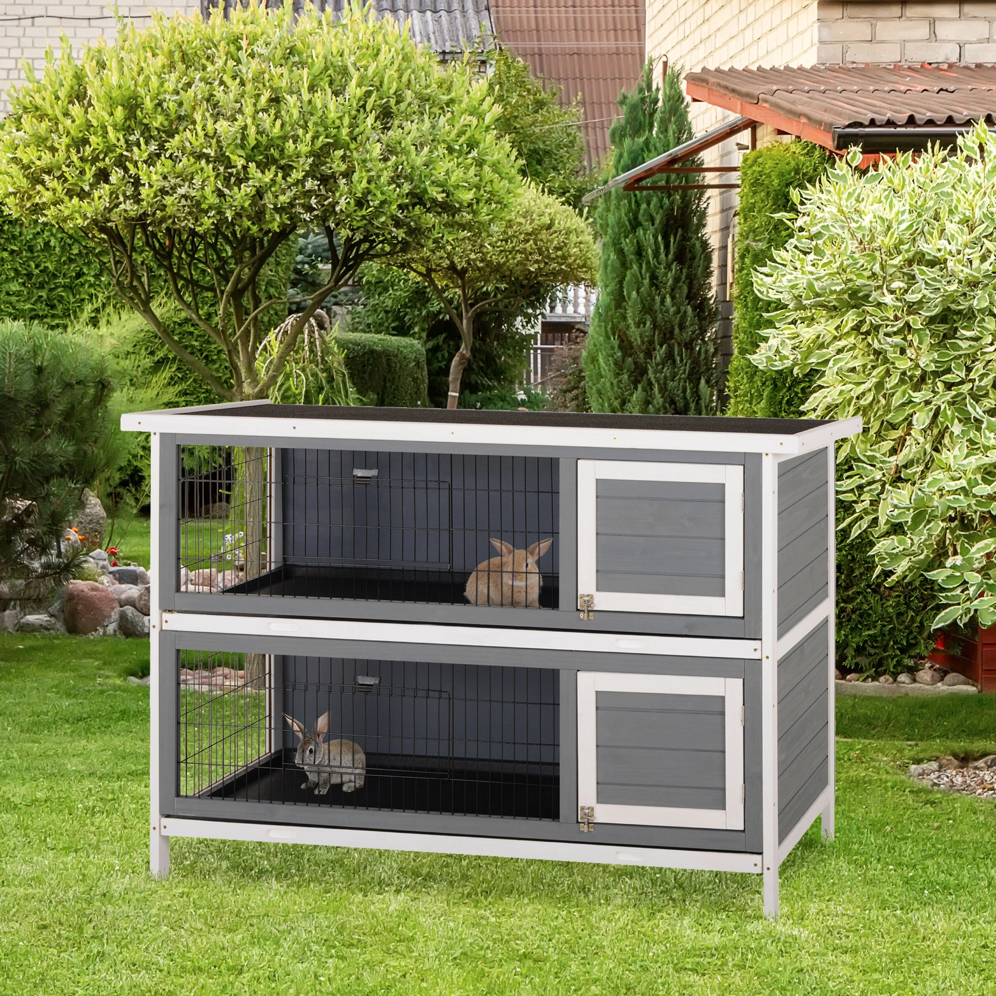 Heavy Duty Small Animal Playpen Cage Metal Exercise Pen for Rabbits Guinea Pigs Hamsters, Adjustable Floor Panel Fencing