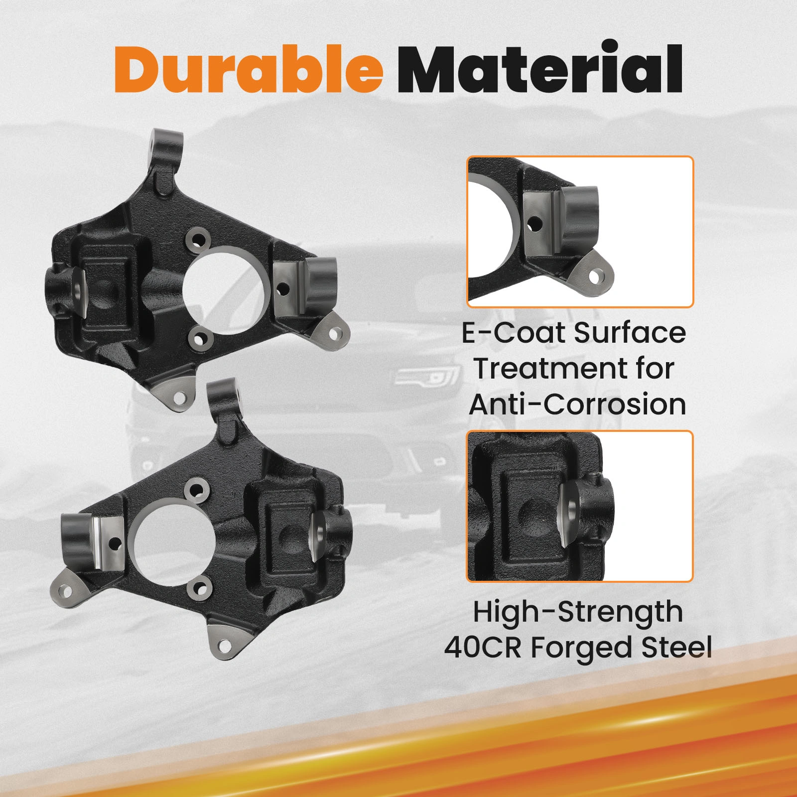 Forged 2" Drop Steering Knuckles For Chevy Silverado GMC Sierra 1500 2WD 2007-2014 view 2