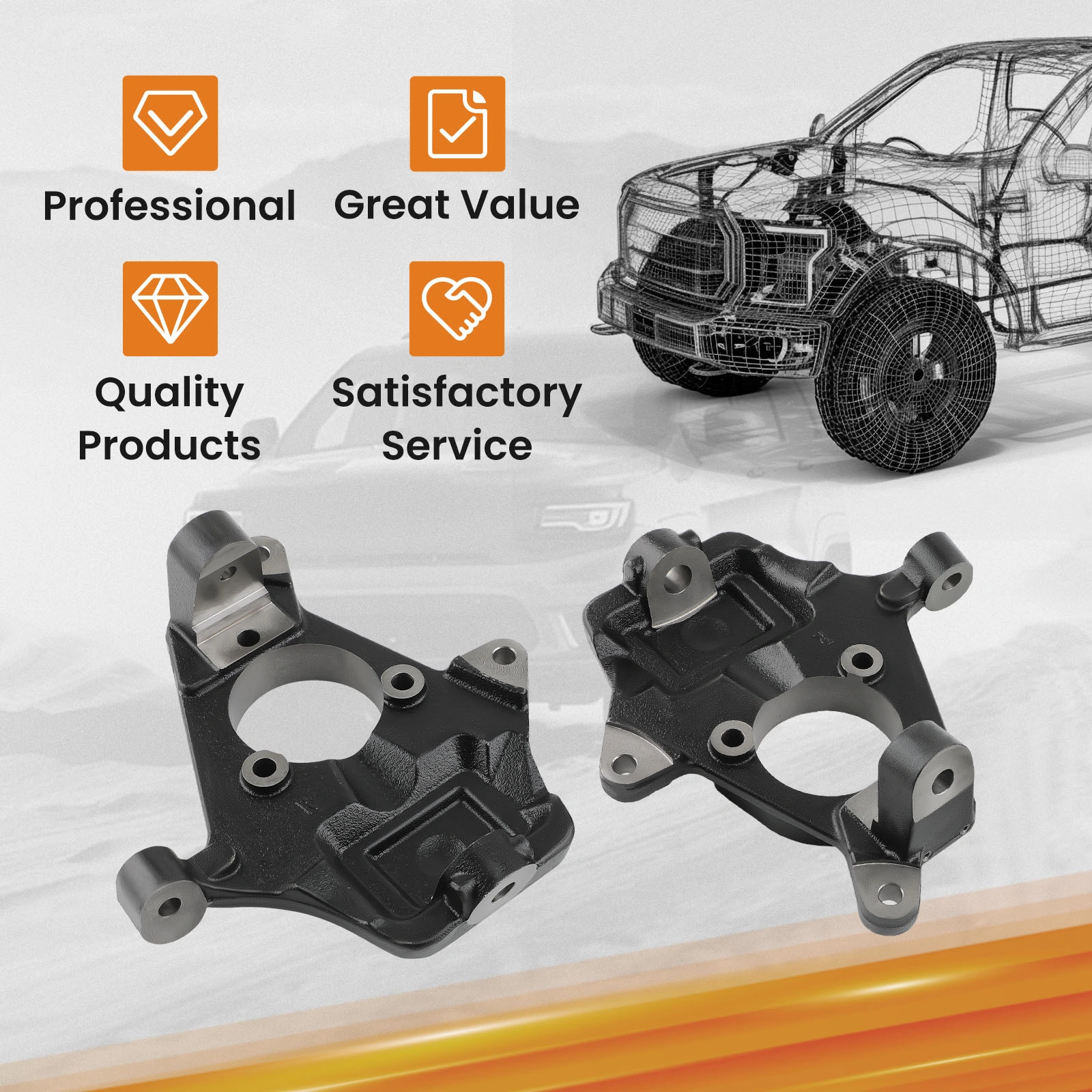Forged 2" Drop Steering Knuckles For Chevy Silverado GMC Sierra 1500 2WD 2007-2014 view 3