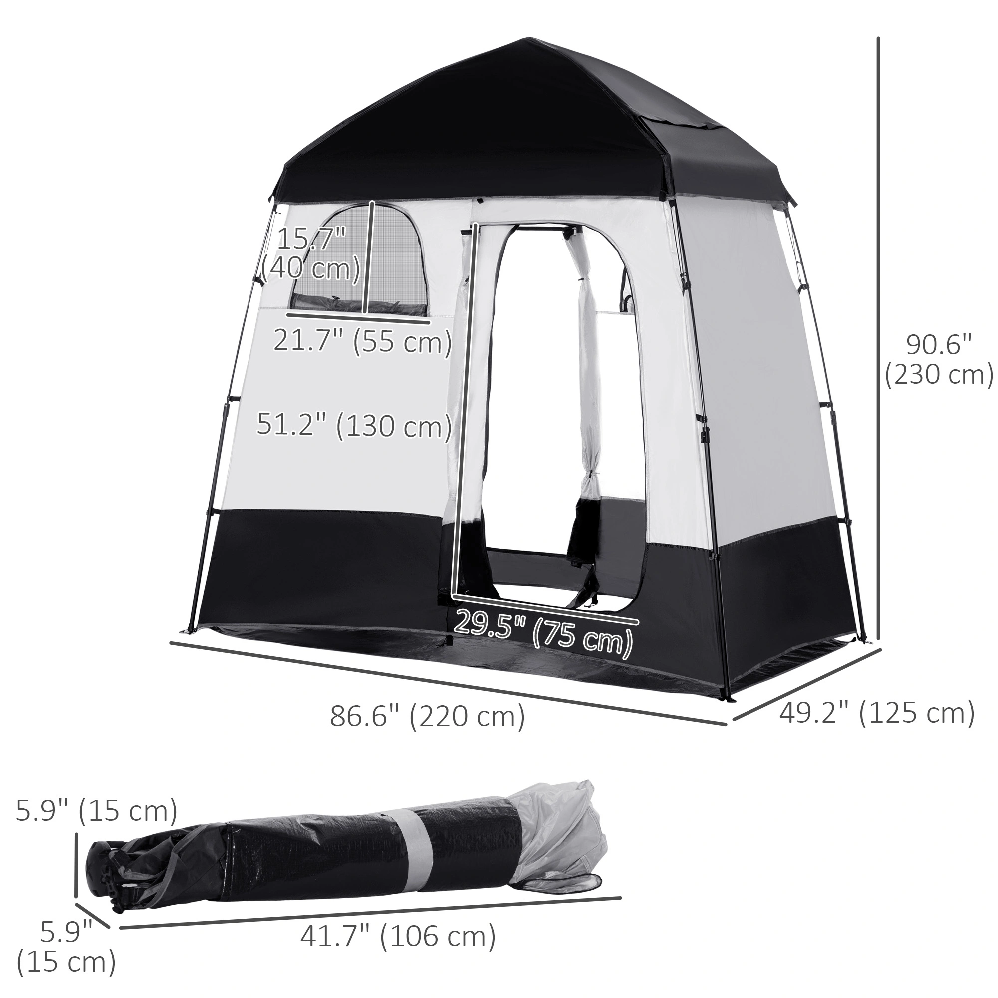 Pop Up Shower Tent Portable Changing Tent Outdoor Camping Privacy Shower with Carry Bag view 2