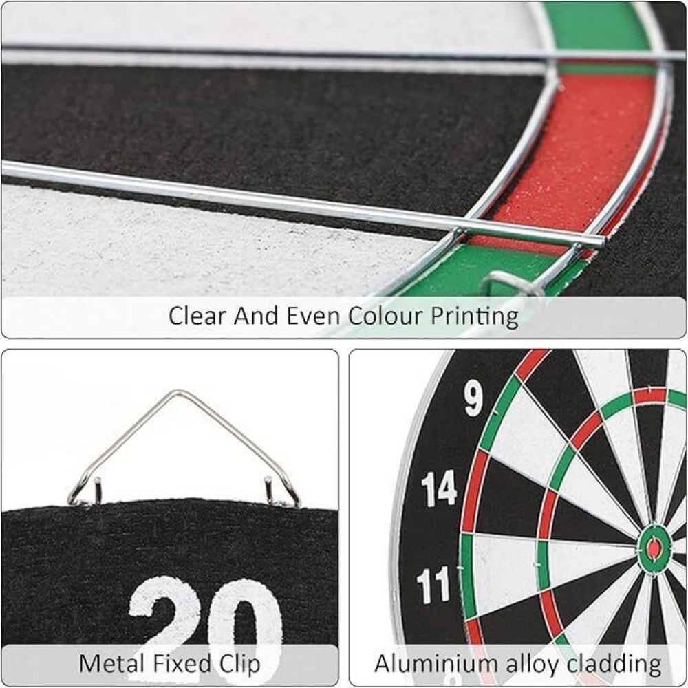 FULL SIZE 17" DARTBOARD SET 6 DARTS FUN FAMILY DART BOARD GAME ADULTS KIDS XMAS view 2