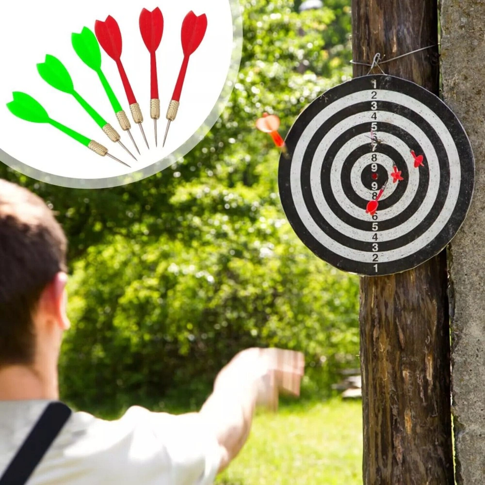 FULL SIZE 17" DARTBOARD SET 6 DARTS FUN FAMILY DART BOARD GAME ADULTS KIDS XMAS view 3
