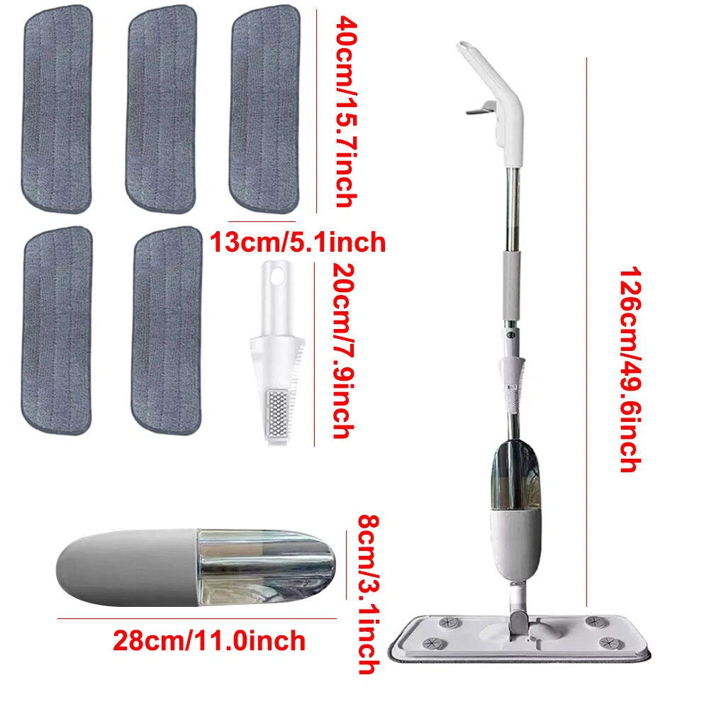 550ml Spray Mop for Floor Cleaning with 5 Reusable Microfibre Pads & Refillable Water Tank