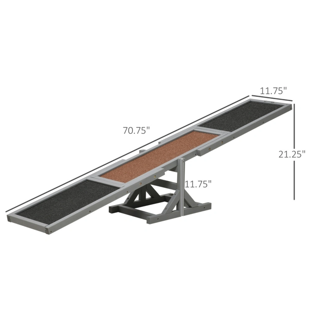 Wooden Dog Agility Seesaw - Adjustable Training Plank for Canine Obstacle Course, Outdoor Dog Equipment, Non-Slip Surface view 3