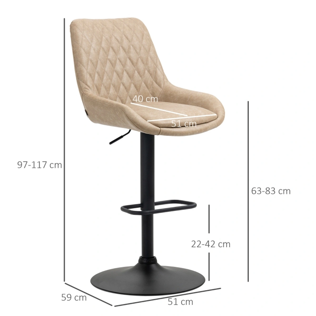 Luxury Bar Stool Set of 2, Dining Chair & Office Chair, 29" Bar Height, Tufted Backrest, PU Leather, Swivel Seat, Gold Metal Frame view 2