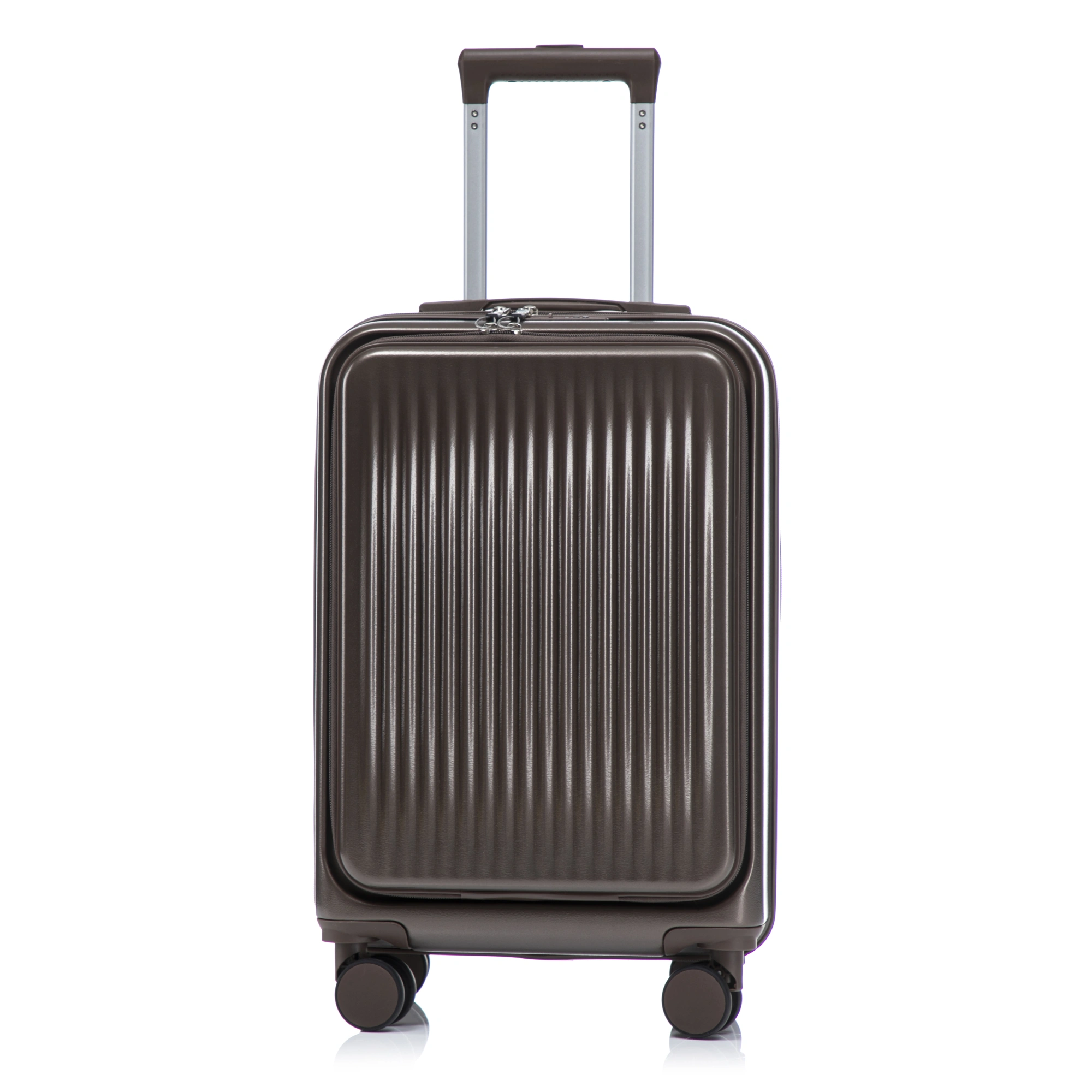 14" & 20" ABS Spinner Luggage Set, 2-Piece Hardside Suitcase with Combo Lock, Front Opening, 14" Cosmetic Case, Brown view 16