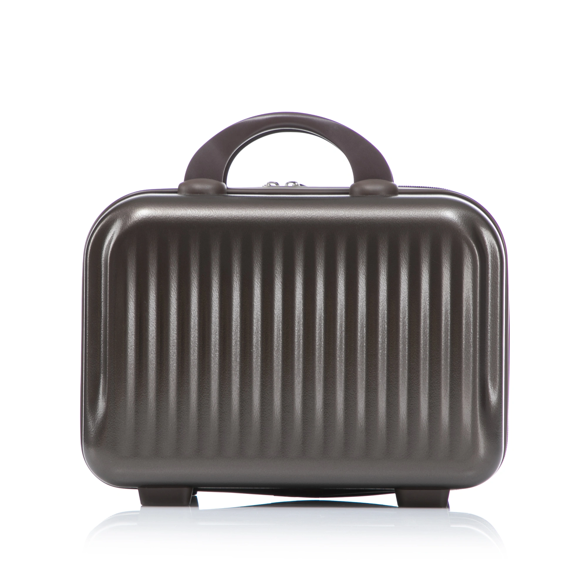 14" & 20" ABS Spinner Luggage Set, 2-Piece Hardside Suitcase with Combo Lock, Front Opening, 14" Cosmetic Case, Brown view 7
