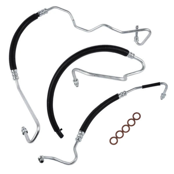 3pcs Power Steering Hose Set for Chevy Silverado GMC Sierra 2500 HD 3500 6.6L V8 Turbo DIESEL 2001-2006 15062625 15295841 15066553 view 2