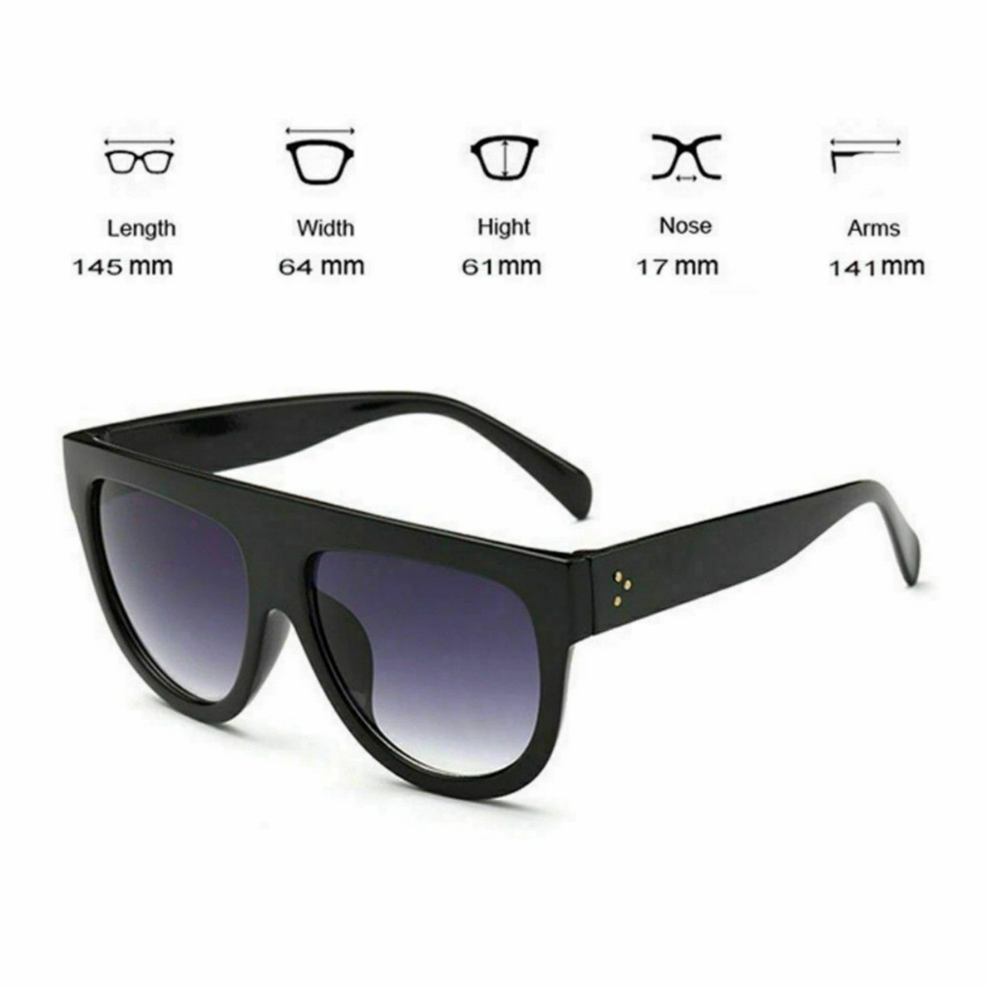 Oversized Black Leopard Print Flat Top Shield Sunglasses for Women Luxury view 5