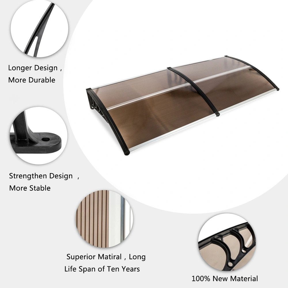 80*38in Household Application Door & Window Rain Cover Eaves Brown Board & Black Holder view 12