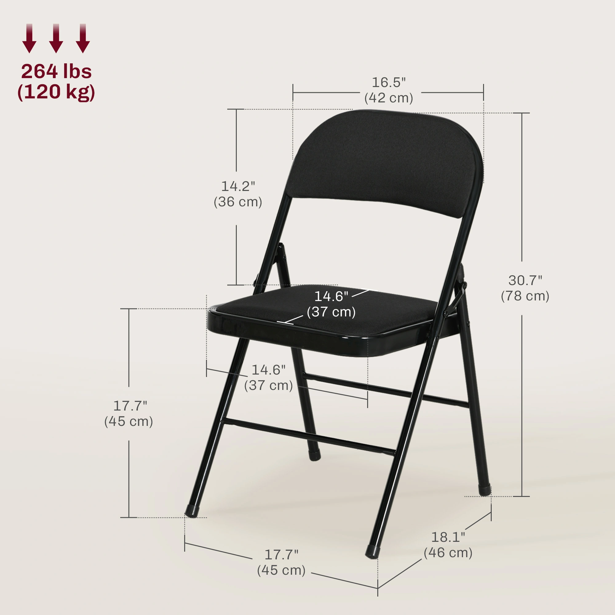Heavy Duty Folding Camping Chairs, Portable Foldable Outdoor Chairs with Carry Bag, Support up to 300 lbs for Hiking, Beach, Picnic, Backyard view 3
