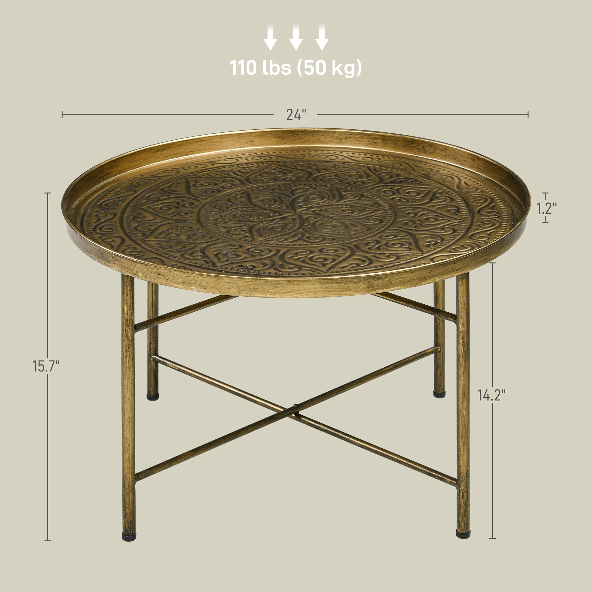 Modern Rattan Coffee Table, Wicker Side Table with Storage Shelf for Living Room view 2