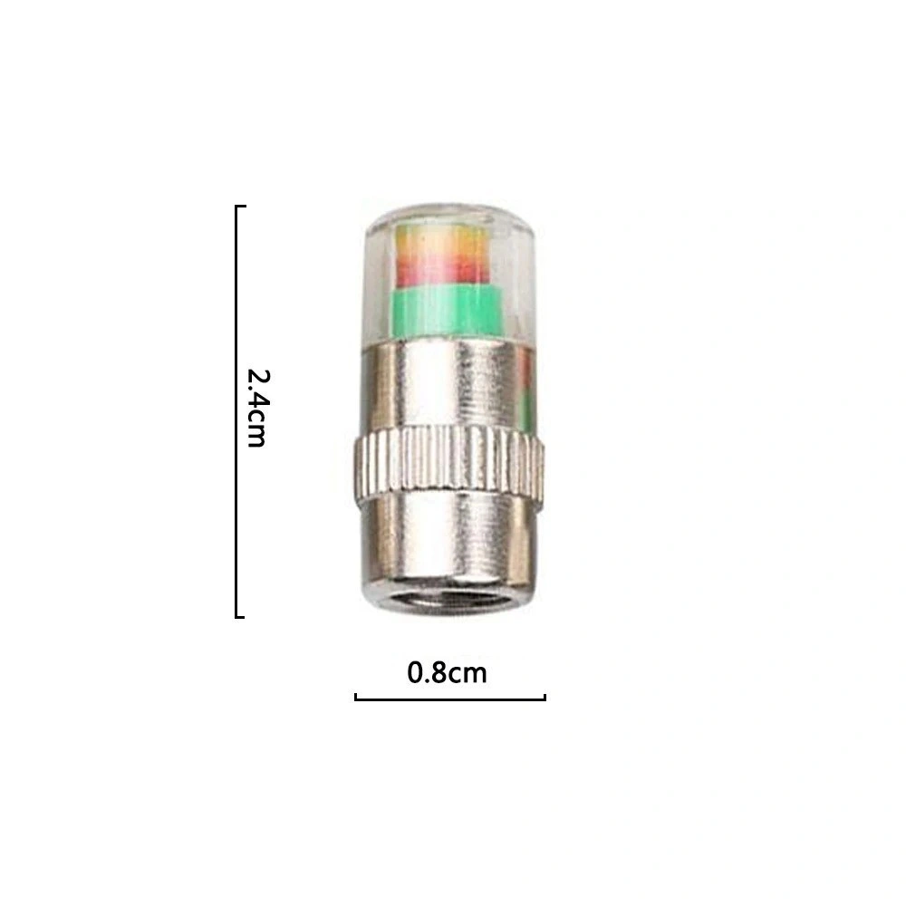 4x Car Tire Valve Stem Caps, Wheel Dust Covers with Pressure Sensor Monitor, Rubber Air Cap Accessories view 3