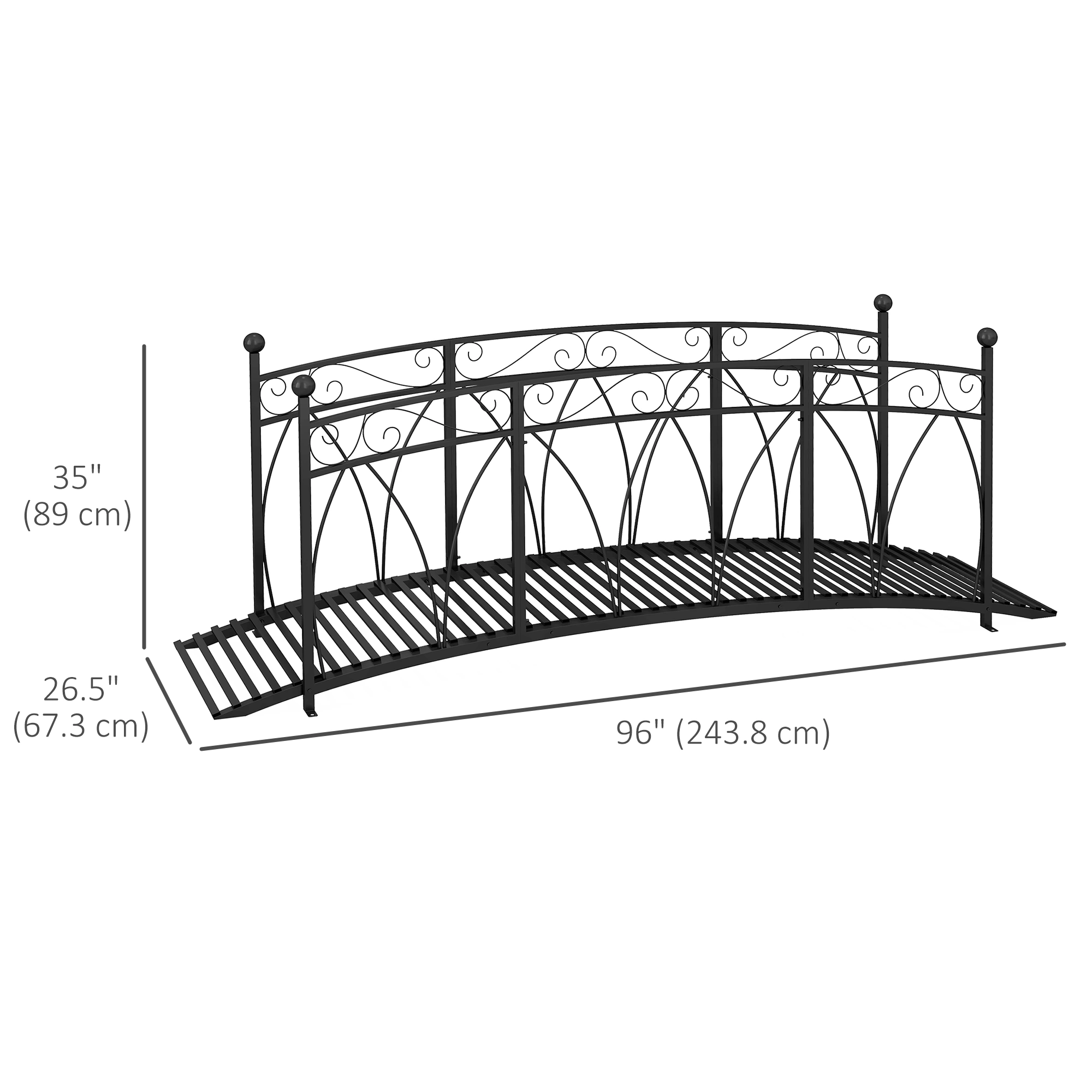 Decorative Garden Pond Bridge - Outdoor Wooden Footbridge for Koi Pond, Waterfall & Landscape Yard Decoration view 2