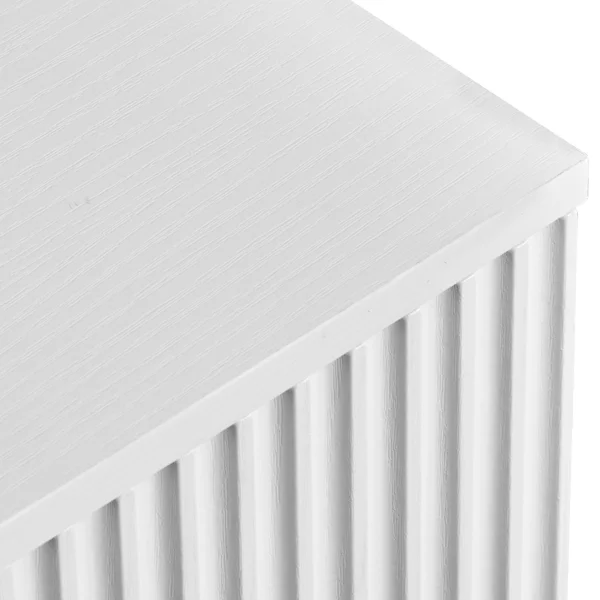 Handleless Grille-Finished 4-Drawer Bedside Table P2 Particleboard + MDF & Melamine Veneer + Thermoformed Drawer Dresser 23.62*14.96*30.71in White view 6