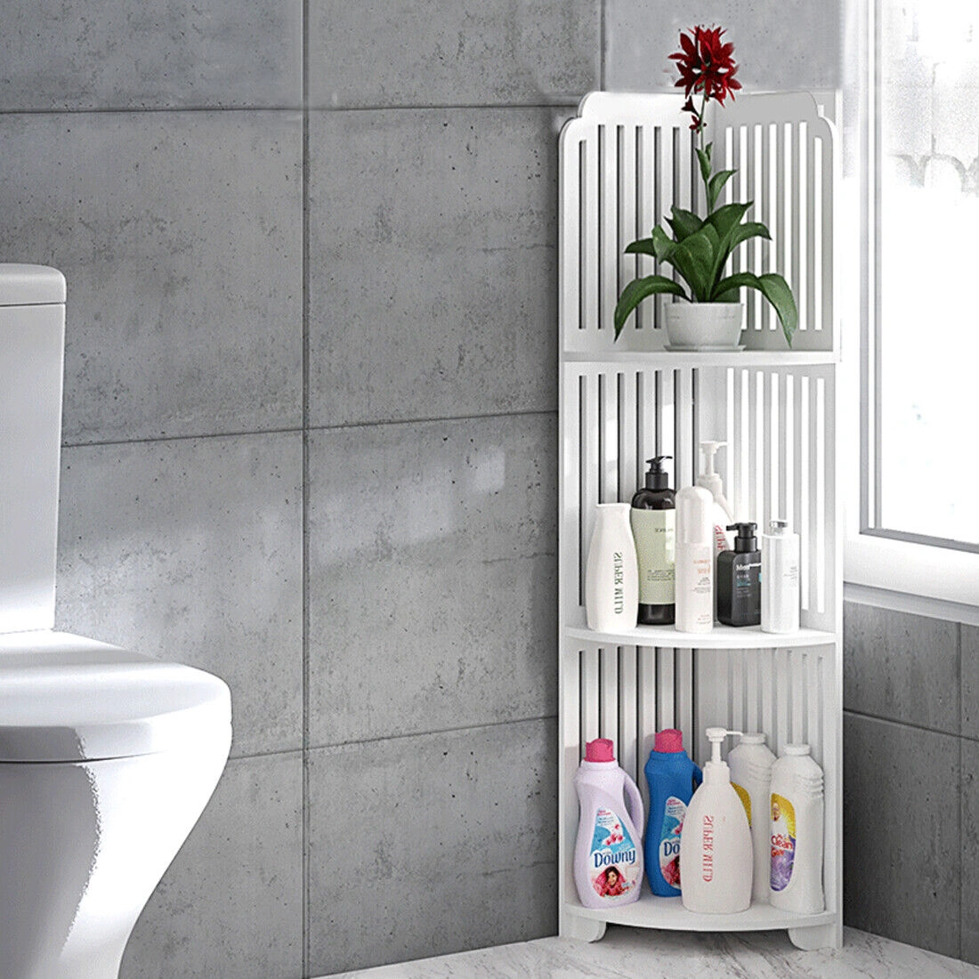 3 Tier Corner Shower Caddy Bath Shelf Storage Rack Organizer Stand White UK Bathroom
