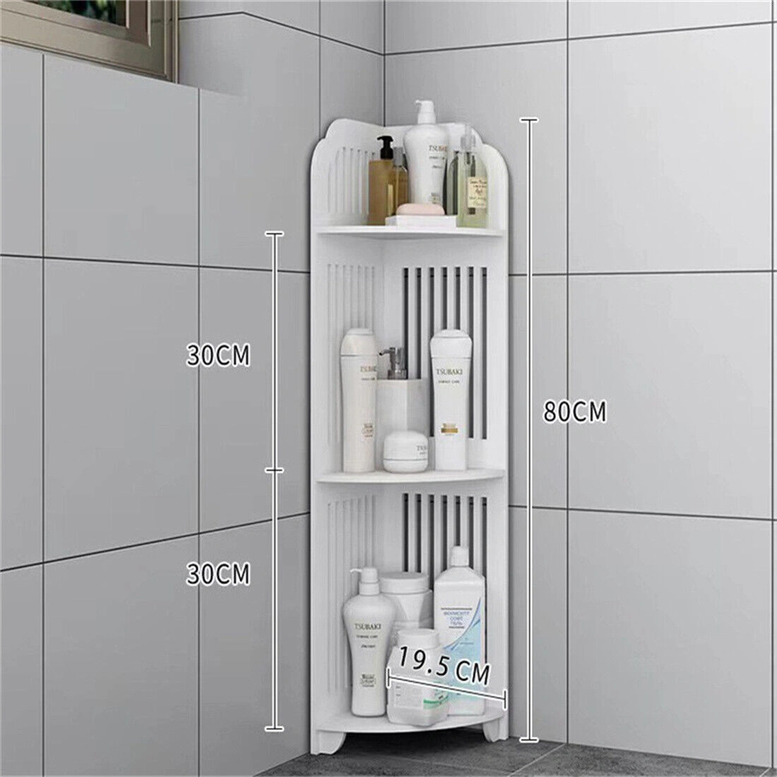 3 Tier Corner Shower Caddy Bath Shelf Storage Rack Organizer Stand White UK Bathroom view 2