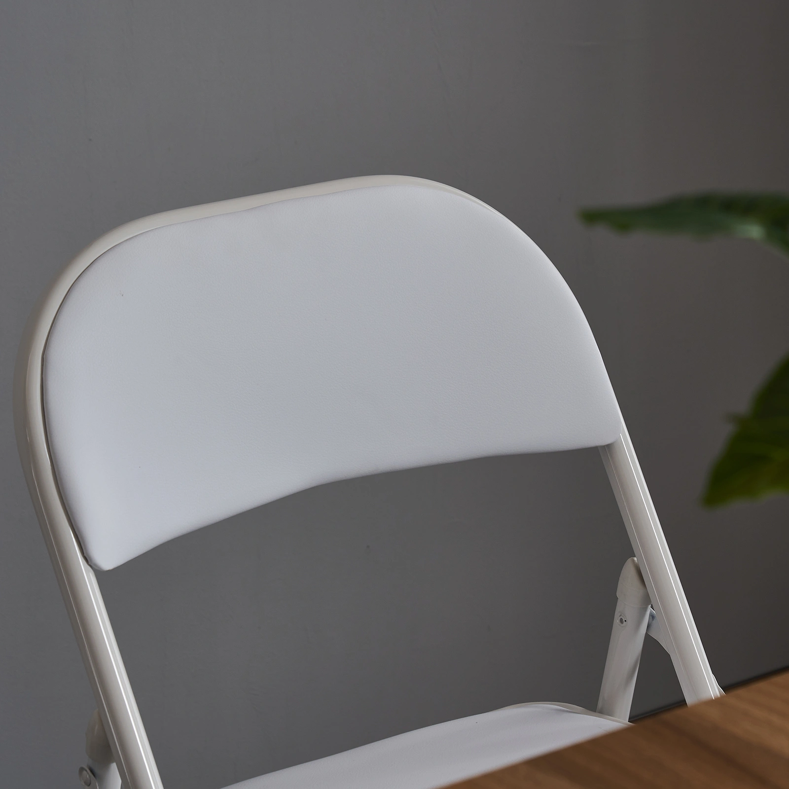 6pcs Elegant Foldable Iron & PVC Chairs for Convention & Exhibition White view 31