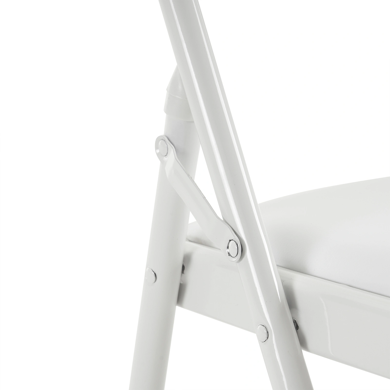 6pcs Elegant Foldable Iron & PVC Chairs for Convention & Exhibition White view 8