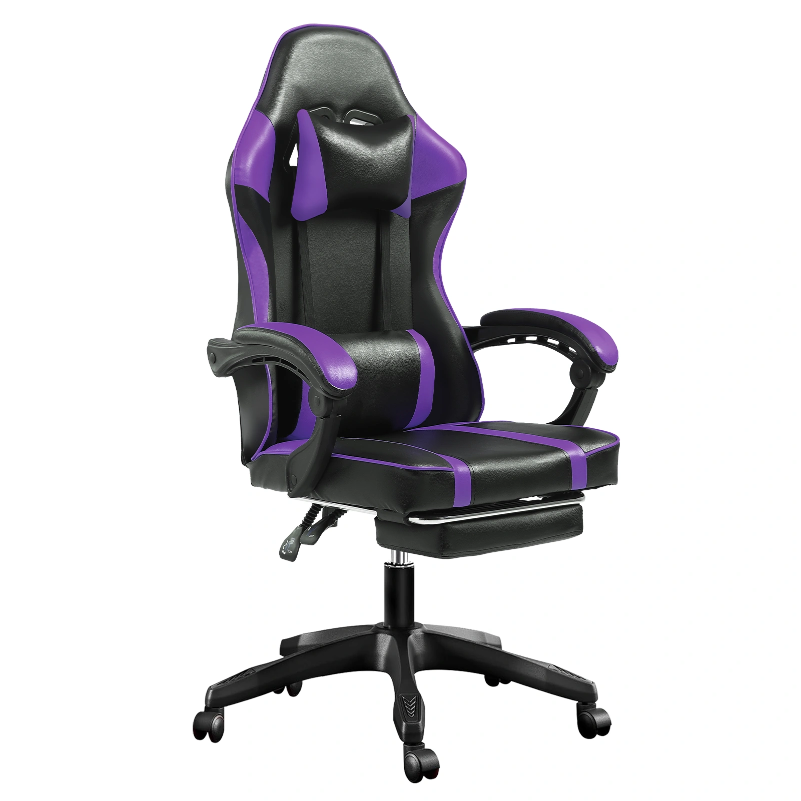 Ergonomic Gaming Chair with Footrest - High Back Recliner Computer Desk Chair for Heavy Adults, Adjustable Lumbar, 360 Swivel, PU Leather view 2