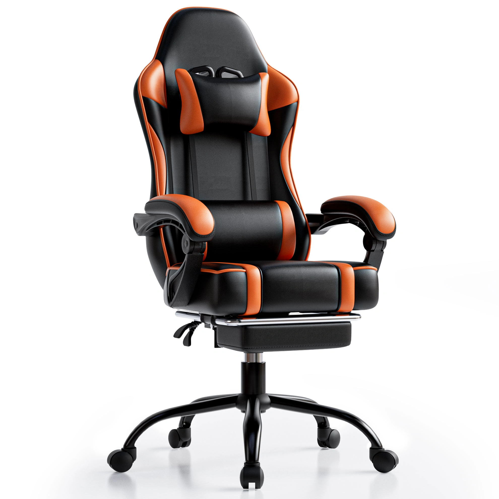 Gaming Chair with Footrest and Lumbar Support, Ergonomic High Back Computer Chair with Adjustable Height and Headrest for Office Desk