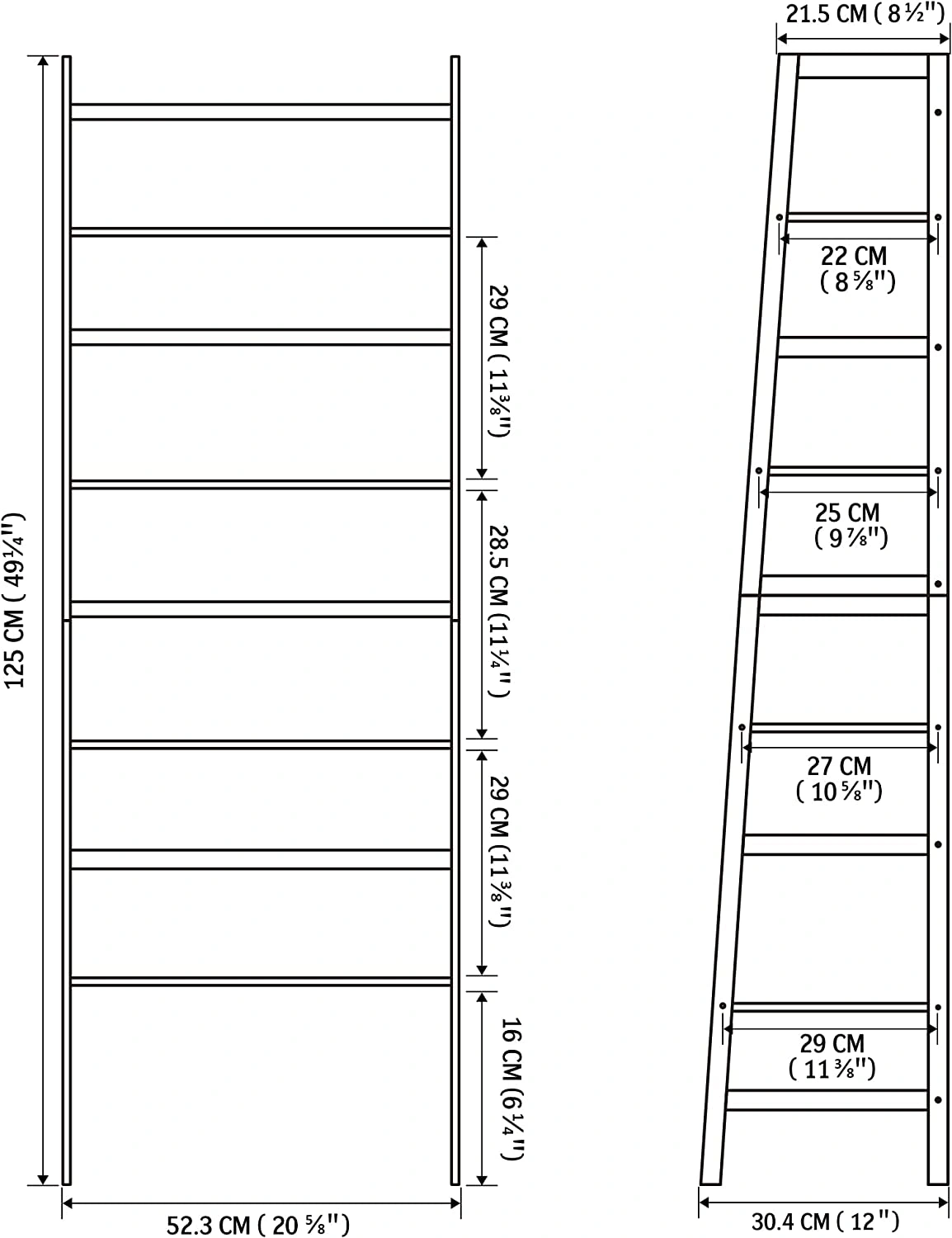 WTZ Book Shelf, White Bookshelf, Ladder Bookcase, 4 Tier Tall Book case for Bedroom, Living Room, Office MC-801 view 2