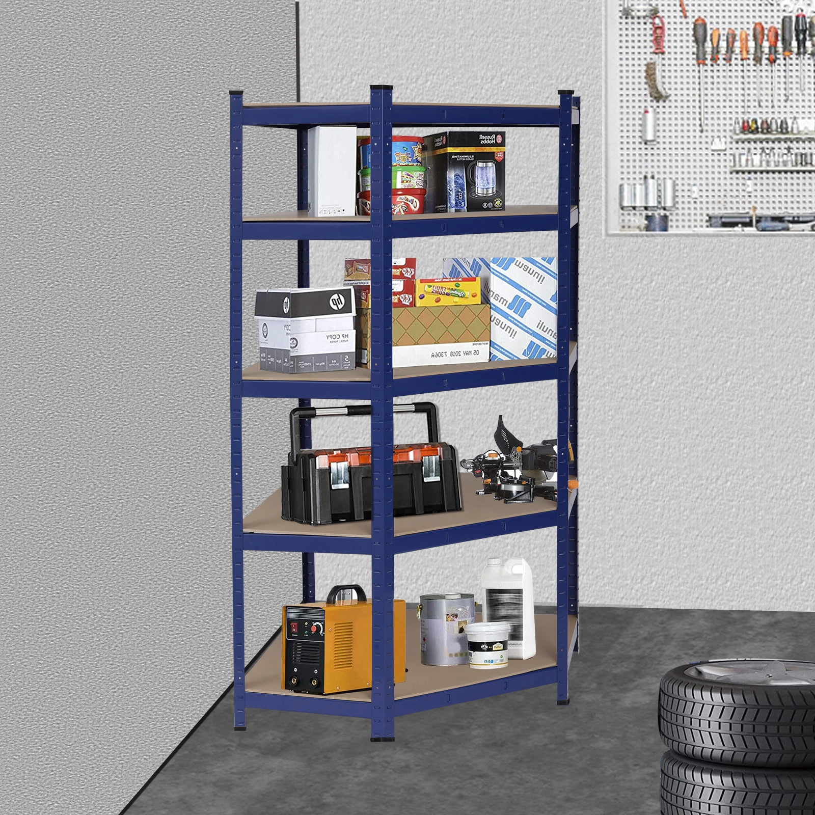 Blue Heavy Duty Metal Garage Shelving Unit, Boltless Storage Shelves Rack for Shed & Workshop view 3