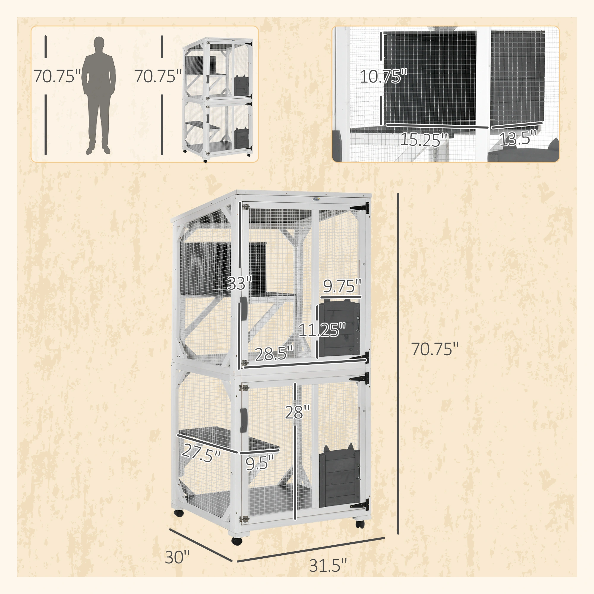 Multi-Level Pet Stairs & Cat Climbing Tower with Cozy House, Foam Steps for Dogs & Kittens, Indoor Climbing Tree view 2