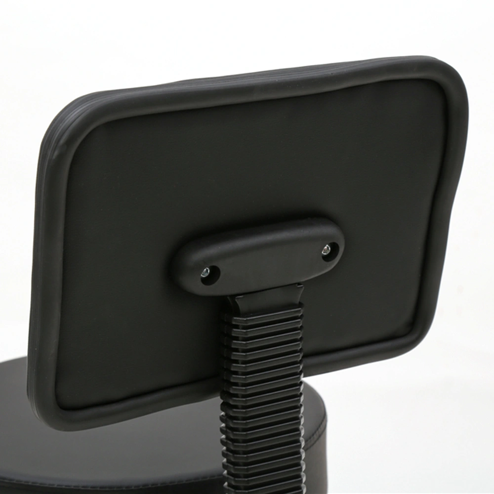 Round Shape Plastic Adjustable Salon Stool with Back Black view 5