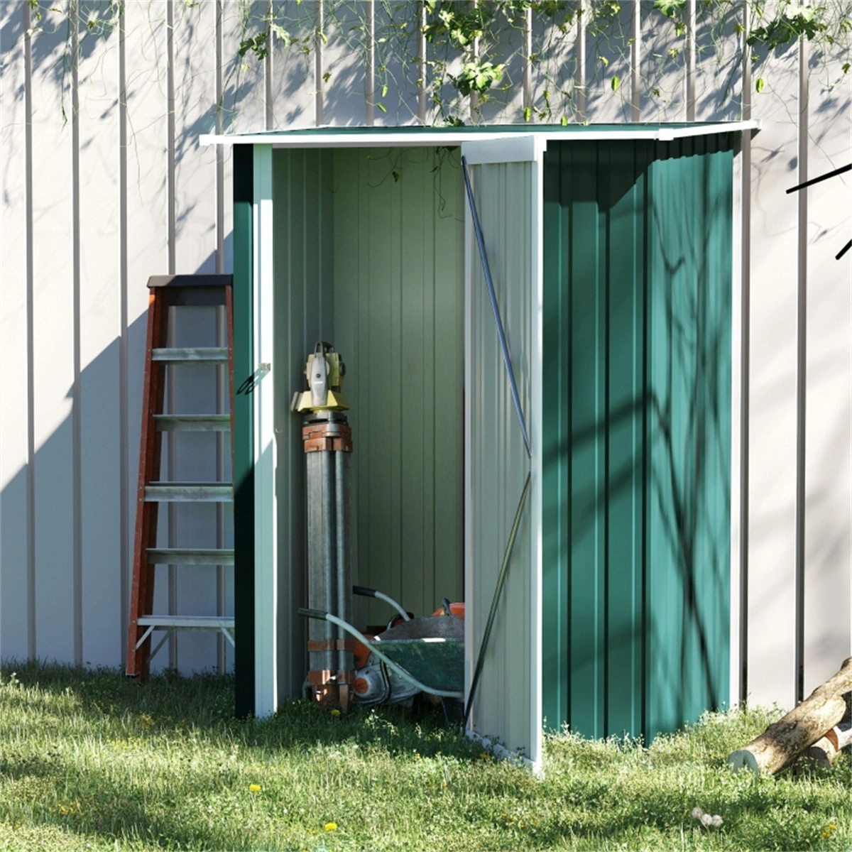 Metal Outdoor Storage Shed Garden Tool House Cabinet Weather Resistant Lockable