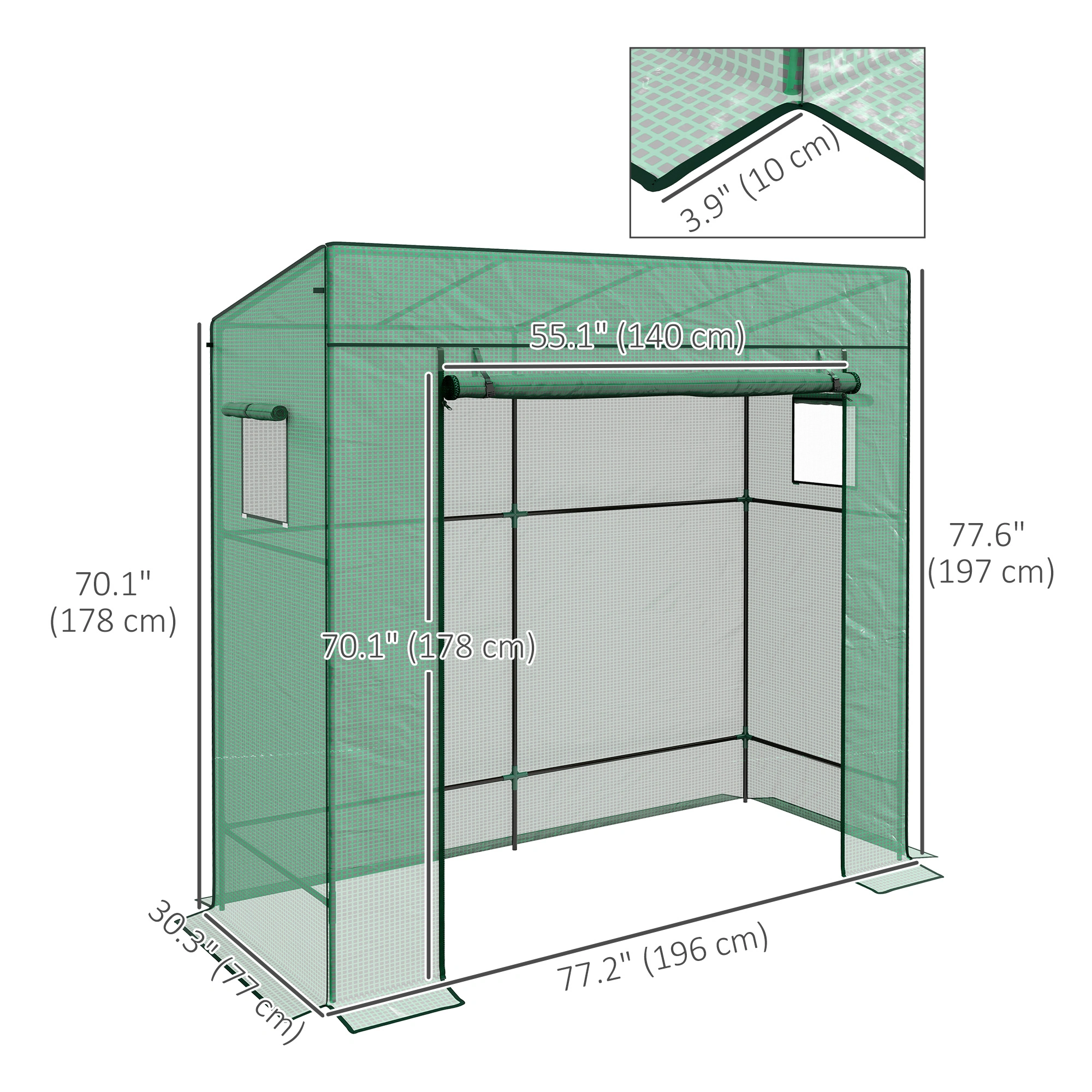 Compact Mini Walk-in Greenhouse, Outdoor Garden Plant Growing Tent, Portable Polyethylene Green House view 3