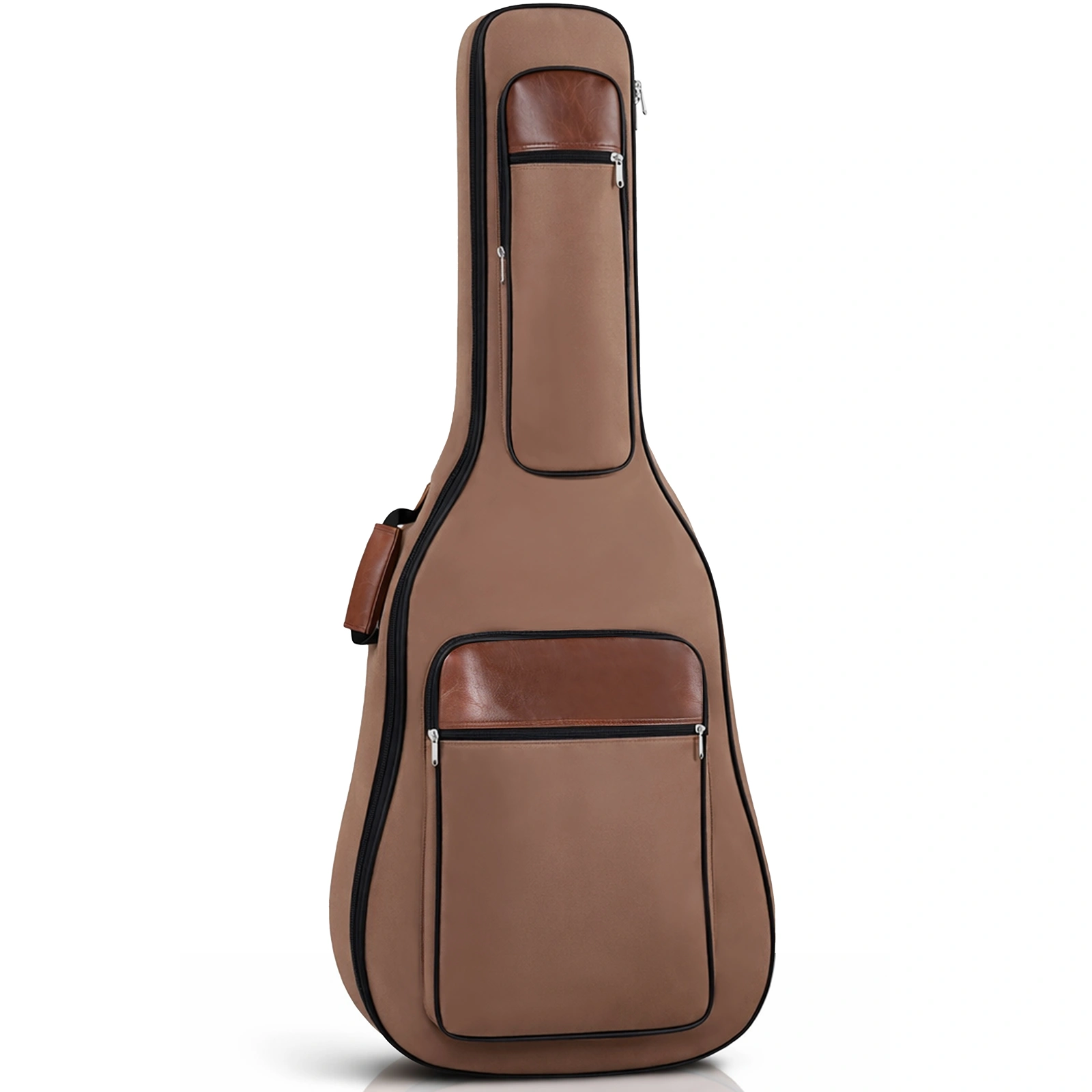 600D Extra-Thick Oxford Cloth Acoustic Guitar Bag with 10mm Sponge Padding — Brown (Fits 41/40-inch Guitars)