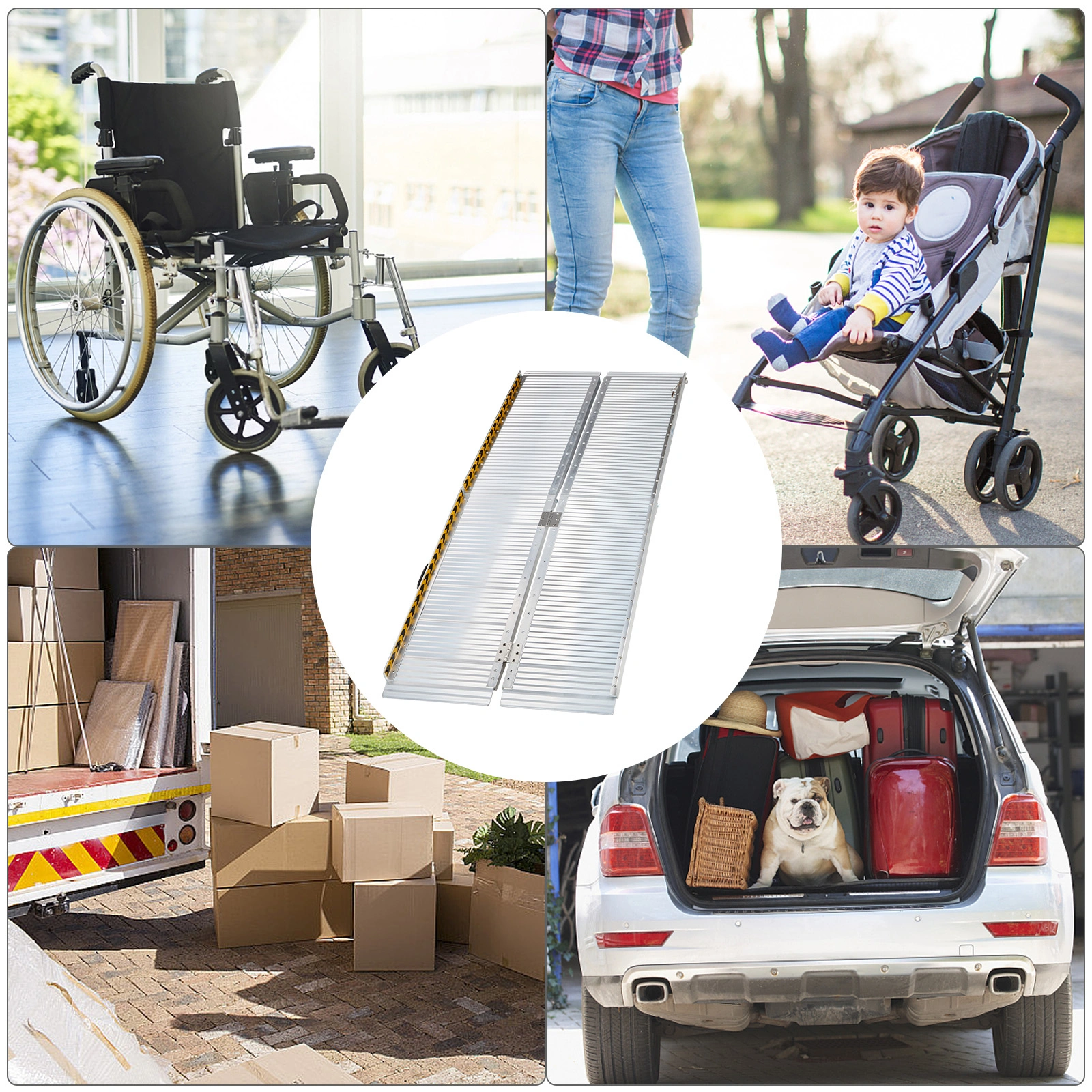6' Multi-folding Aluminum Wheelchair Loading Ramp: portable foot 5 7 Scooter view 5