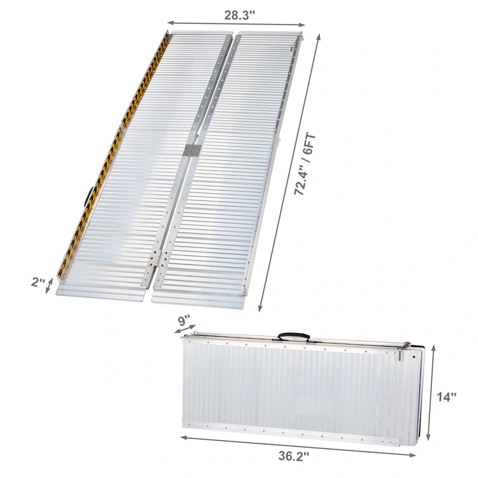 6' Multi-folding Aluminum Wheelchair Loading Ramp: portable foot 5 7 Scooter view 6