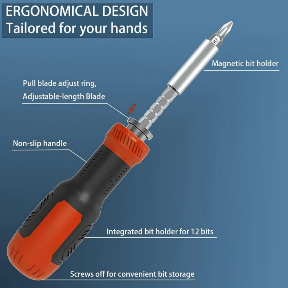 13-in-1 Adjustable Precision Screwdriver Set, Compact Multi-bit Multitool with Magnetic Tip for Phone Watch Electronics Repair view 3