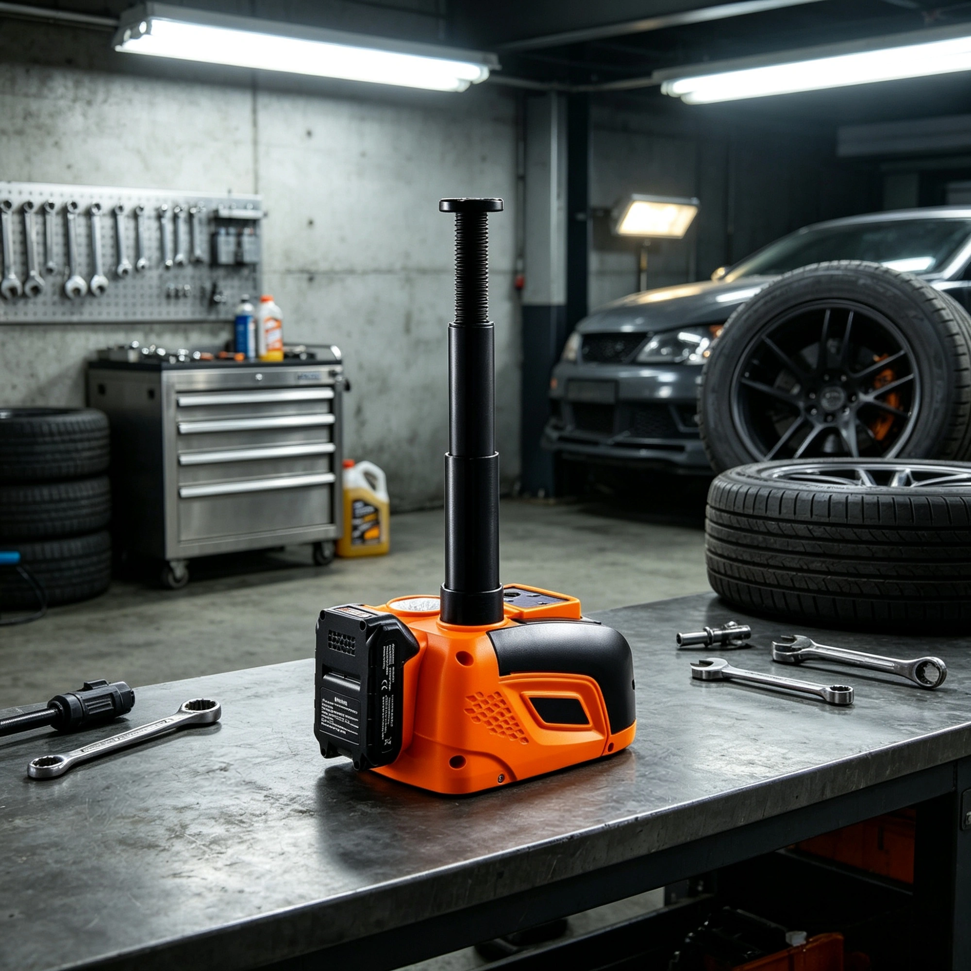 Electric Scissor Jack 11000 lbs Capacity, Heavy Duty Adjustable Car Jack with LED Light & Remote Control view 5