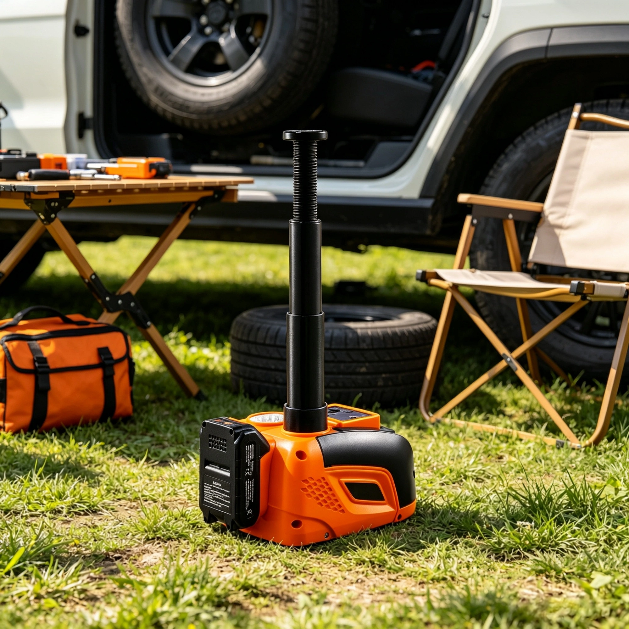 Electric Scissor Jack 11000 lbs Capacity, Heavy Duty Adjustable Car Jack with LED Light & Remote Control view 7