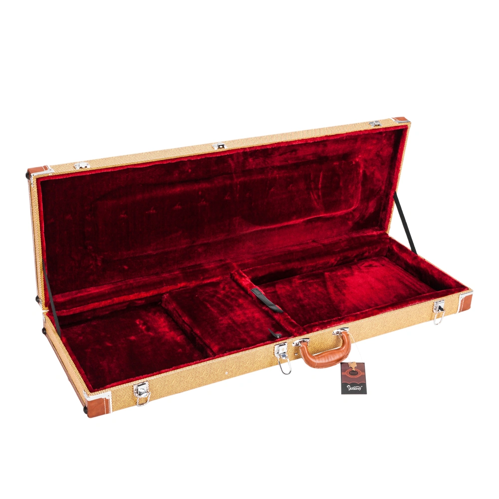High Grade Electric Guitar Square Hard Case for GST GTL 170 SG and Burning fire Style Flat Yellow
