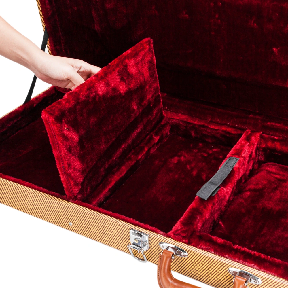 High Grade Electric Guitar Square Hard Case for GST GTL 170 SG and Burning fire Style Flat Yellow view 15